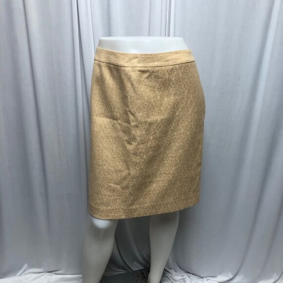 Dana Buchman Skirt Size 16 Gold Metallic Lined Straight Pencil Career Party - Picture 1 of 6